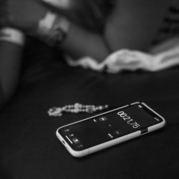 Stopwatch showing active time on a dark surface.